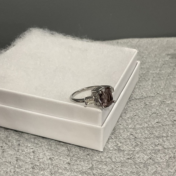 Gorgeous CZ Smoky Halo Statement Ring Size 6 - Picture 4 of 6